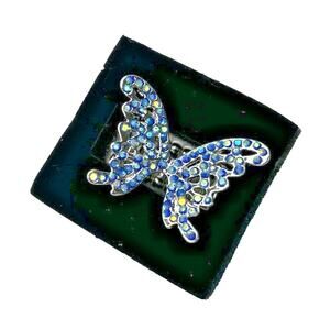 Paparazzi Butterfly Orchard Blue Iridescent Wide Stretch Ring P4WH-BLXX-194XX